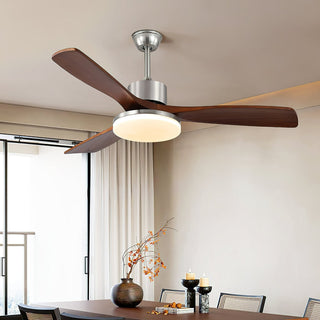 Plafonnier ventilateur moderne Orvian en bois
