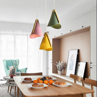Valentina  Suspension 5 Couleurs, Bois/Métal Vert/Rose Salon