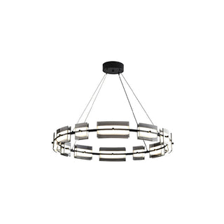 Arisha Suspension Anneau Simple, Cuivre/Verre, Noir/Or, Salon/Chambre