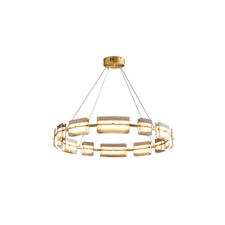 Arisha Suspension Anneau Simple, Cuivre/Verre, Noir/Or, Salon/Chambre