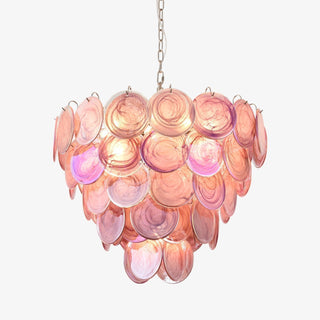 Aurora Lustre Rose Disque Murano Superposé