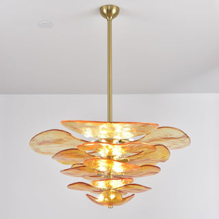 Aurora Lustre Pétale en Verre Murano Doré Luxe-Luire