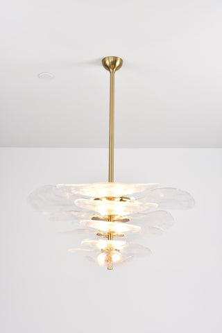 Aurora Lustre Pétale en Verre Murano Doré Luxe-Luire