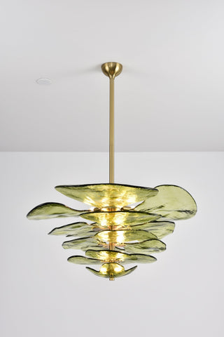 Aurora Lustre Pétale en Verre Murano Doré Luxe-Luire