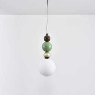 Eshaisra Nordic Art Rond Billes Empilage Verre Pendentif Lampe