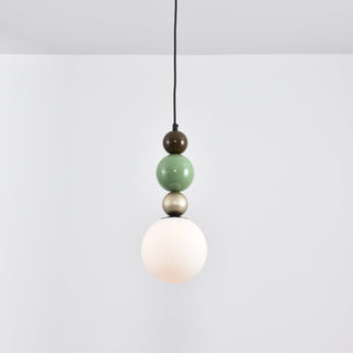Eshaisra Nordic Art Rond Billes Empilage Verre Pendentif Lampe