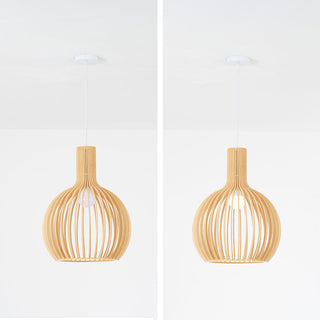 Arix Suspension Design en Bois Sculpté Naturel Salle à Manger-Luire