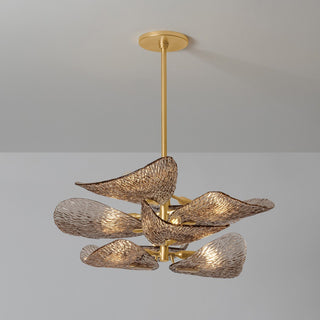 Aurora Lustre en Verre Pétale Superposé Bronze