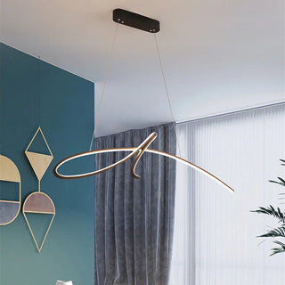 Arisha Suspension Linéaire Simple, Métal, Noir/Or, Salon