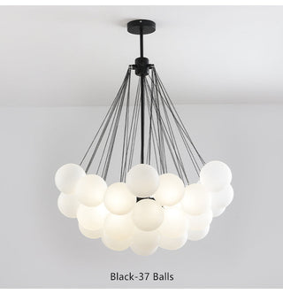 Valentina Lustre Globe Modenre, Fer/Verre, Noir/Blanc, Salon