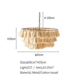 Ritta Suspension Nuage Retro, Metal/Tissu, Rose/Beige/Violet, Salon