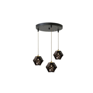Valentina Polyèdre LED Suspension Métal Verre Cuisine Chambre à Coucher