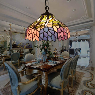 Tiffany Vintage Suspension Fleur Tachée Verre Chambre À Coucher