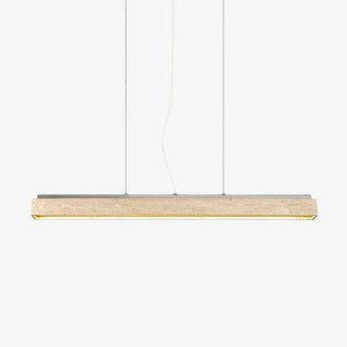 Linear Travertine Suspension Lamp-Neutral Decor