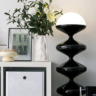 Salagado Lampadaire Gourde Moderne, Métal, Noir/Blanc, Salon