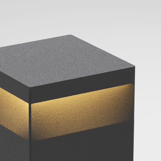 Ray Extérieure Rectangulaire Moderne, Métal, Noir, Extérieur