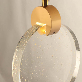 Kristy Suspension Ronde Nordique, Métal/Cristal, Doré, Escalier/Salon