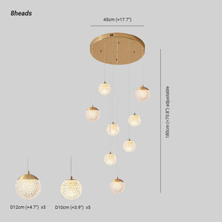 Arisha Luminaires Suspensions Multi/Bulle Moderne Métal/Acrylique Doré Chambre à Coucher
