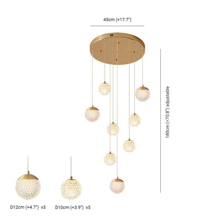 Arisha Luminaires Suspensions Multi/Bulle Moderne Métal/Acrylique Doré Chambre à Coucher