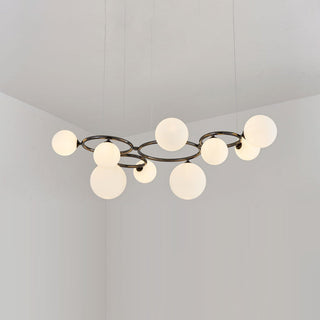 Valentina Luminaires Suspensions Anneau Moderne Métal/Verre Noir/Blanc/Gris/Doré Chambre à Coucher