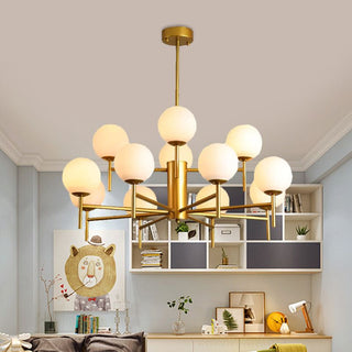 Valentina Bulle Moderne LED Lustre Noir/Doré Métal/Verre  Chambre à Coucher