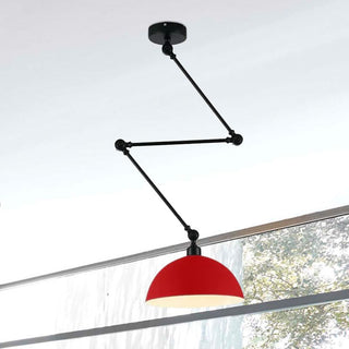 Aria Dôme Moderne LED Suspension Noir/Vert Métal Chambre à coucher