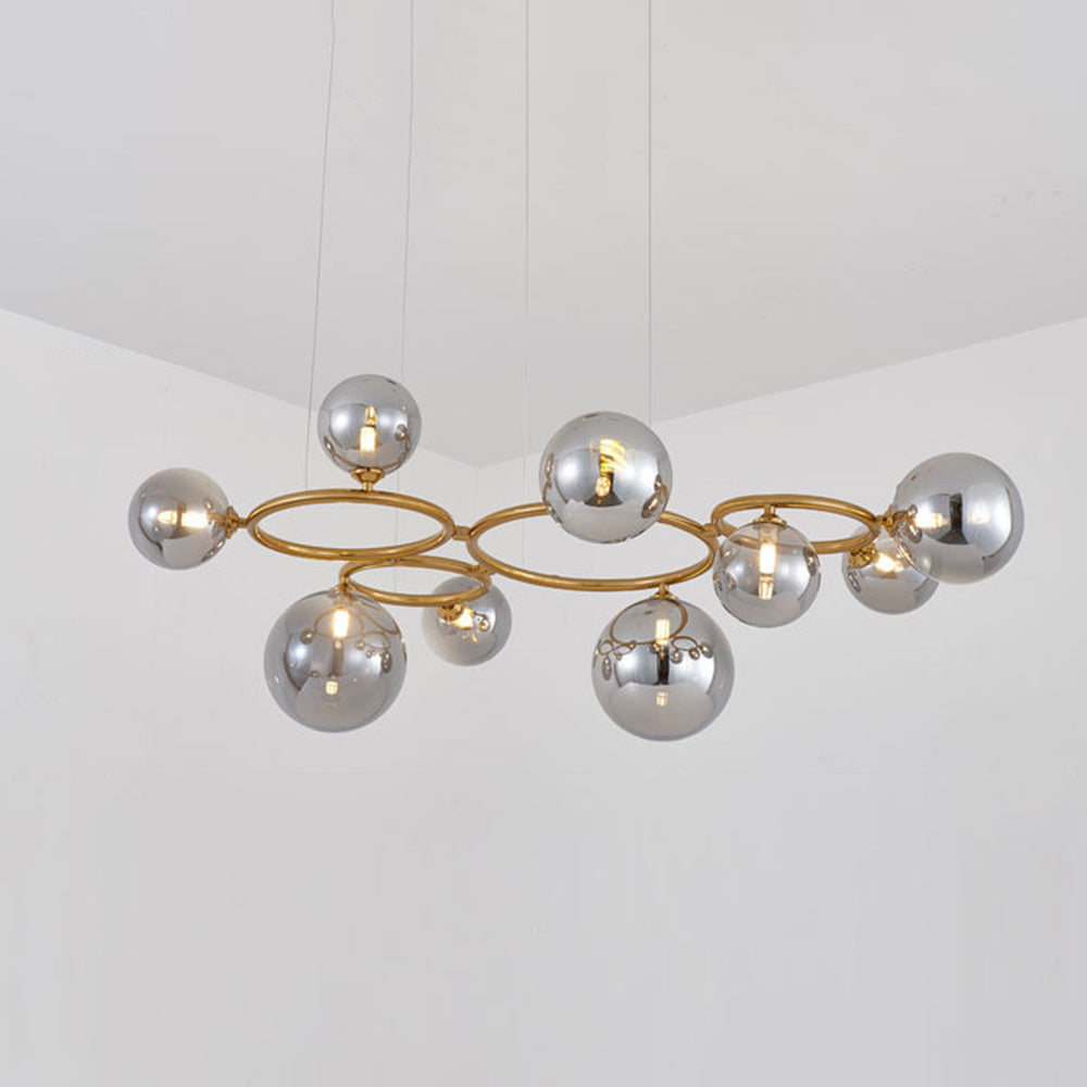 Valentina Luminaires Suspensions Anneau Moderne Métal/Verre Noir/Blanc/Gris/Doré Chambre à Coucher