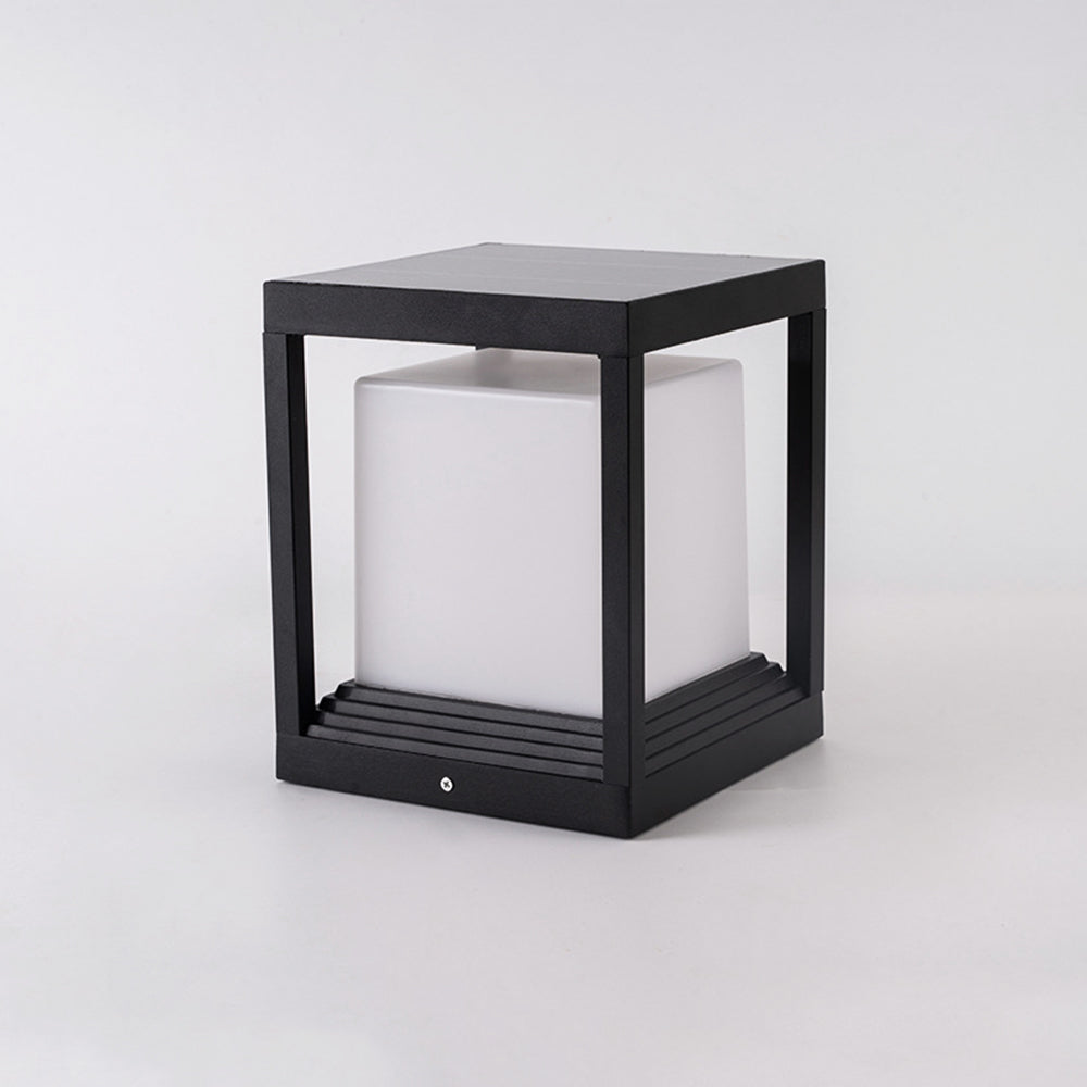 Ray Lampe Solaire Pilier Moderne, Métal, Noir, Allée