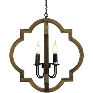 Silva Vintage LED Lustre Métal/Bois Salon/Chambre À Coucher