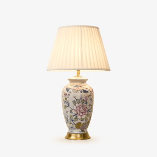 Famille Rose Ceramic Table Lamp-Neutral Decor