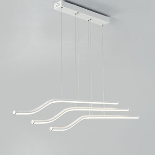 Arisha Lustre Linéaire Minimaliste, Metal/Gel de silice, Noir/Blanc, Chambre
