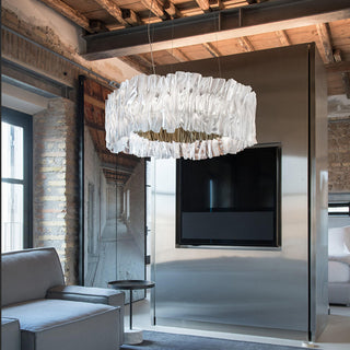 Kristy Suspension Anneau Simple, Acrylique/Acier, Or/Blanc Chambre