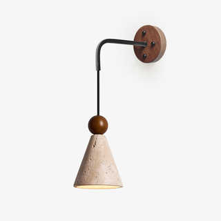 Cone Wood Bead Wall Sconce-Neutral Decor