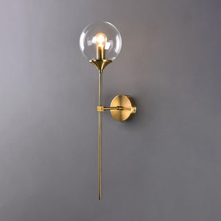 Valentina Applique Globe Murale Moderne, Métal/Verre, Gris/Ambre/Transparent/Blanc, Salle à Manger