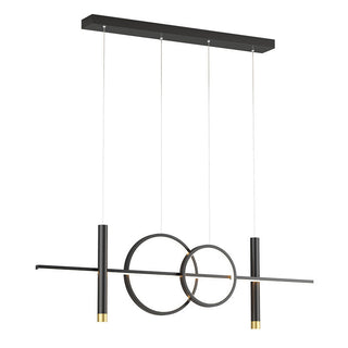 Arisha Suspension Circulaire Moderne LED Métal Noir/Or Salon/Salle à manger