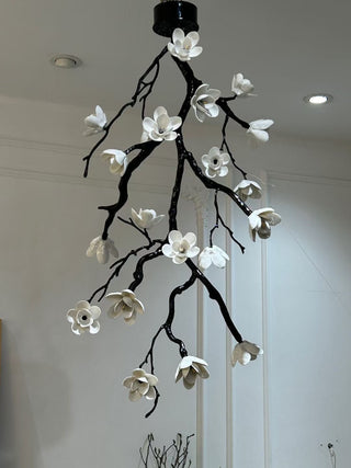 Lustra Lustre Noir Branche Fleur