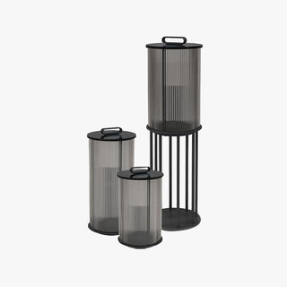 Ray Lampadaire Cylindre Simple, Métal/Verre, Gris, Jardin