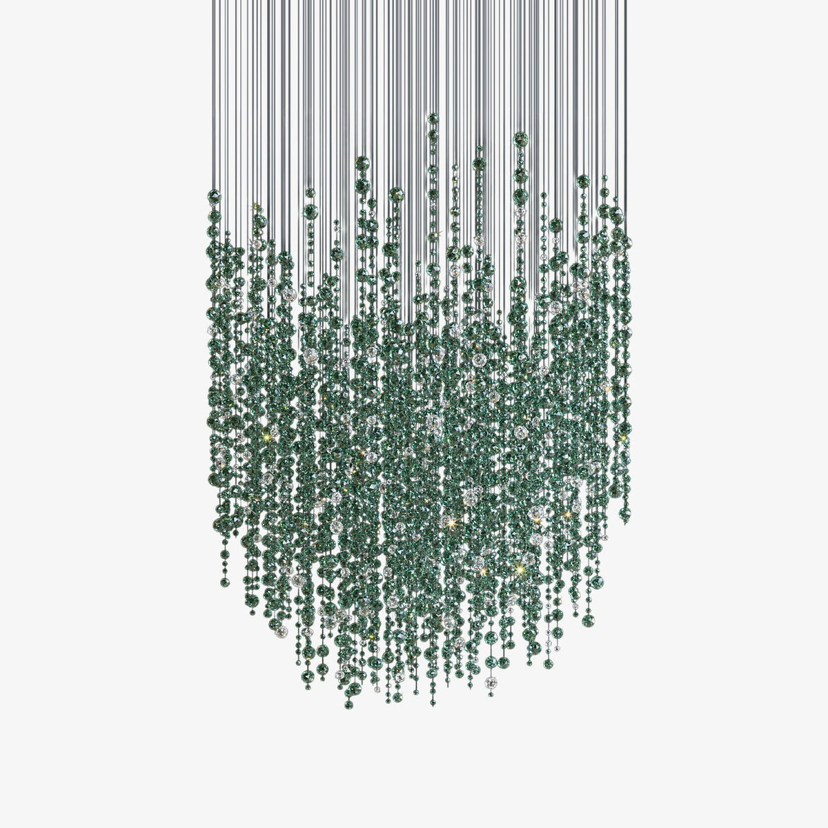 Emerald Rainfall Crystal Customize Chandelier-Neutral Decor