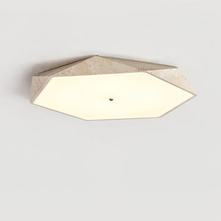 Hexagonal Lumière de Plafond Élégante en Travertin