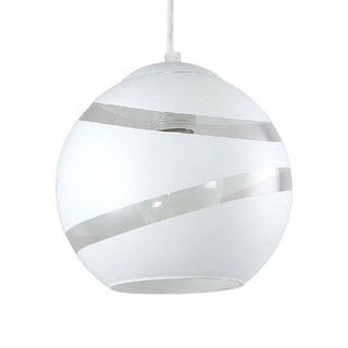 Valentina LED Suspension Noir/Blanc Metal Verre Salon Chambre à coucher