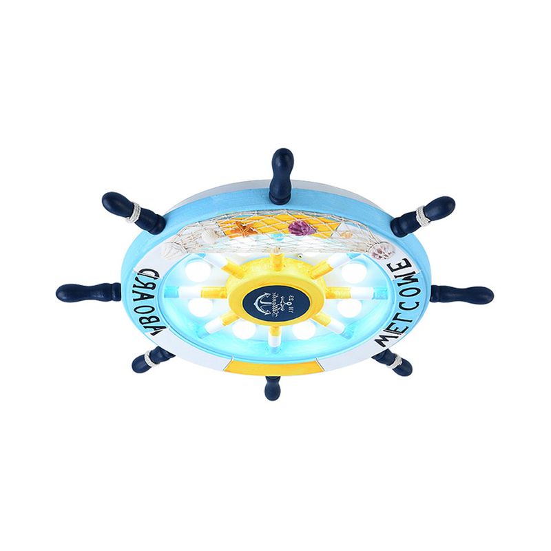 Arisha Moderne LED Plafonnier Blanc/Bleu Métal Salon Chambre à coucher