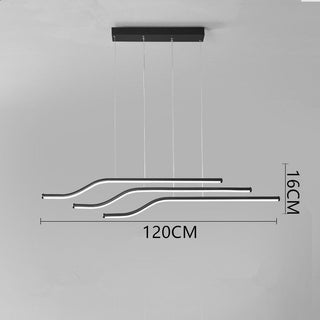 Arisha Lustre Linéaire Minimaliste, Metal/Gel de silice, Noir/Blanc, Chambre