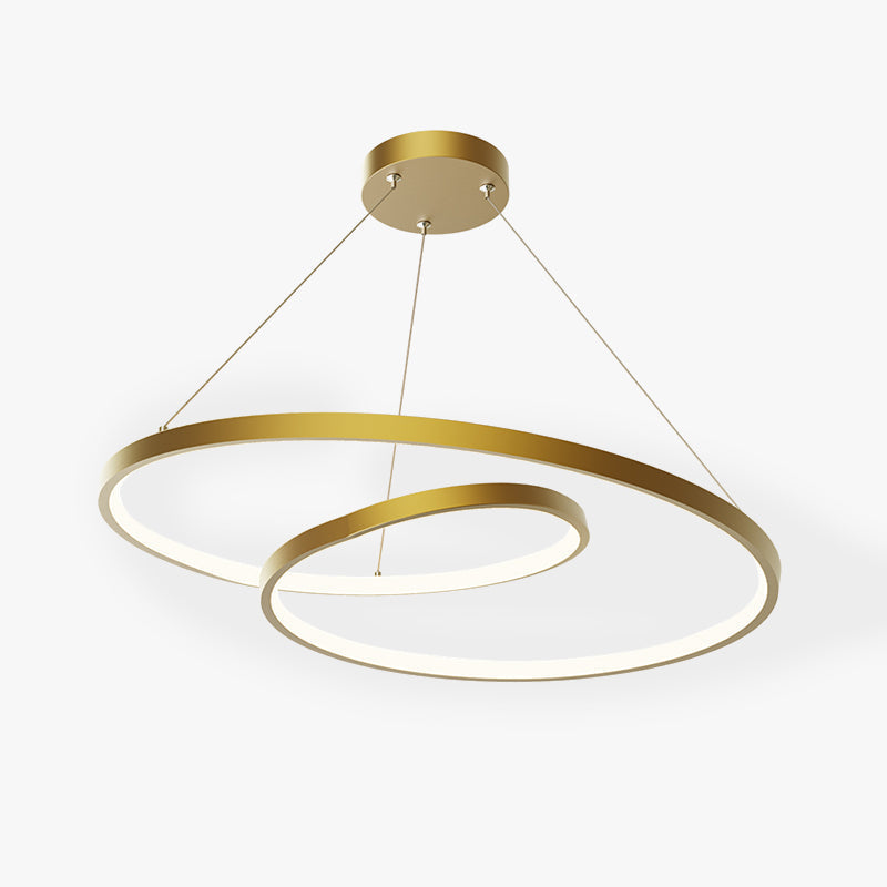 Arisha Suspension Cercle Courbé, Cuivre pur, Noir/Or, Salle à Manger/Chambre à Coucher