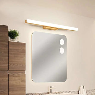 Kevenel Applique Murale Miroir Linéaire Minimaliste. Bois. Noyer. Salon-Luire