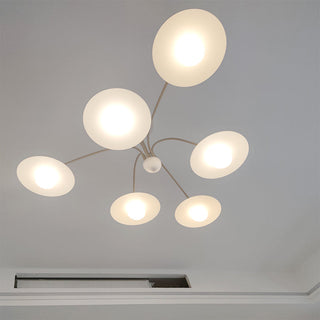 Arisha Suspension Fleur Art Déco,  Métal/Verre, Blanc, Salon
