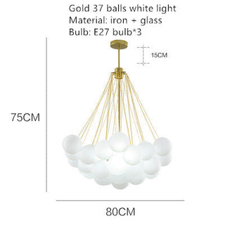 Valentina Lustre Globe Modenre, Fer/Verre, Noir/Blanc, Salon