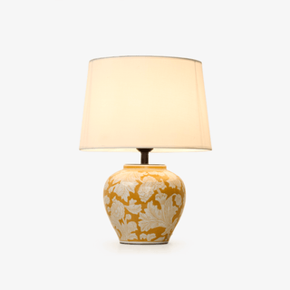 Blazing Blossom Ceramic Table Lamp-Neutral Decor