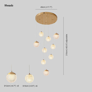 Arisha Luminaires Suspensions Multi/Bulle Moderne Métal/Acrylique Doré Chambre à Coucher