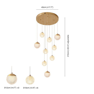 Arisha Luminaires Suspensions Multi/Bulle Moderne Métal/Acrylique Doré Chambre à Coucher