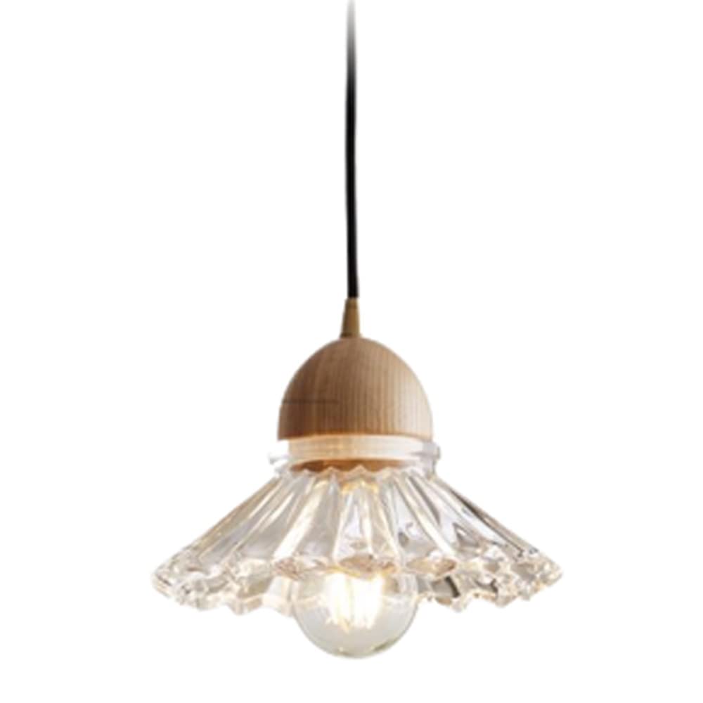 Valentina Rétro LED Suspension Bois Verre Salon/Chambre À Coucher